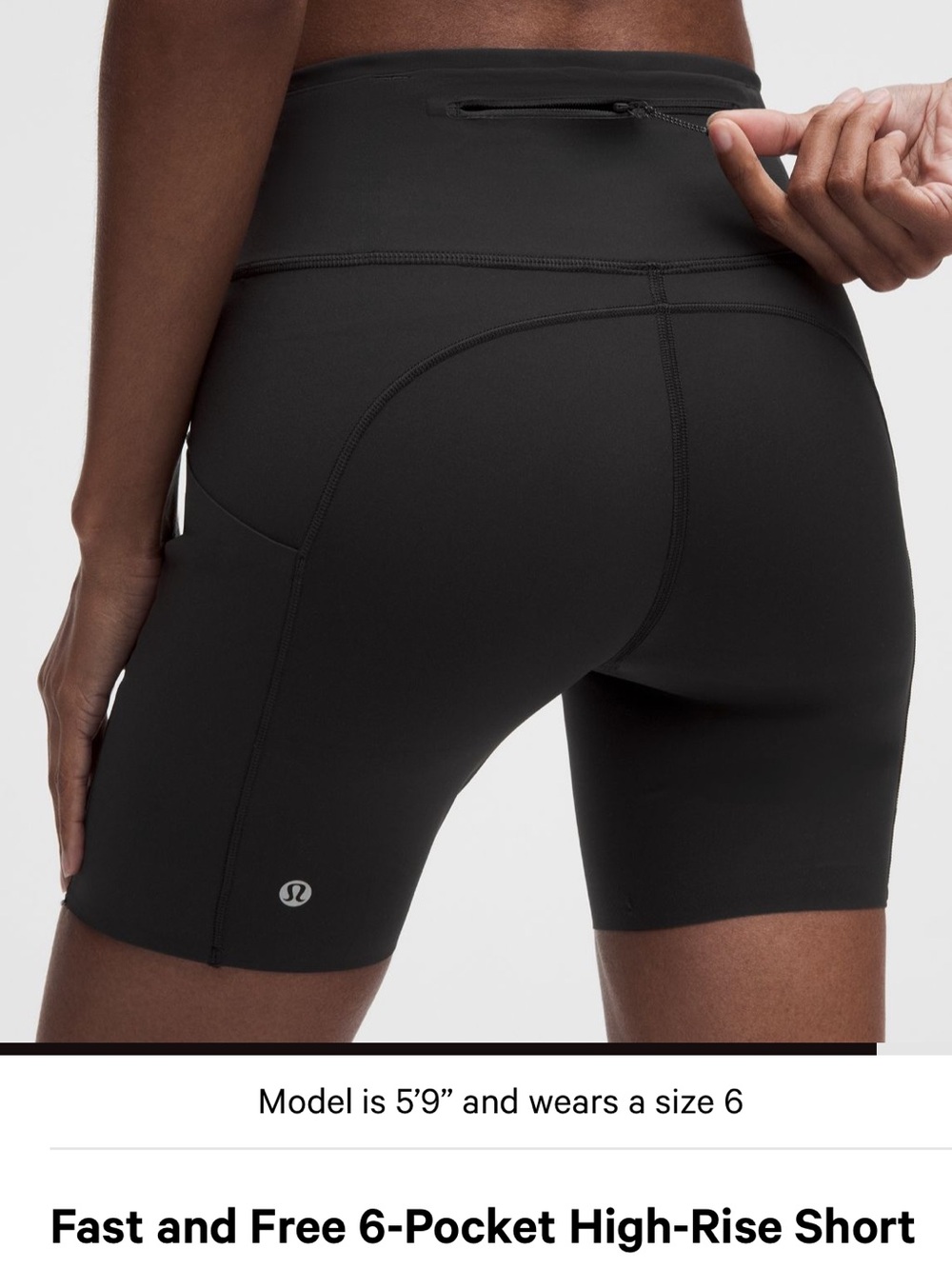 lululemon athletica Fast and Free 6" High-Rise Bike Shorts - Black